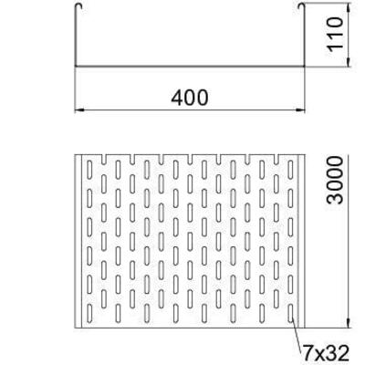 OBO Bettermann Vertr Kabelrinne 110x400mm SKS 140 FS