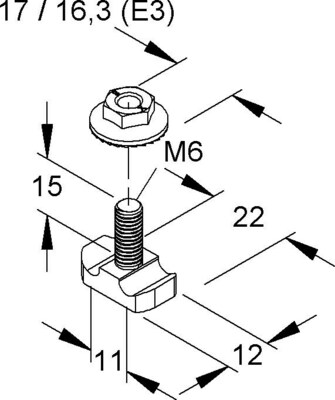 Niedax Universalverbinder zweiteilig GRHKM 6X15 V