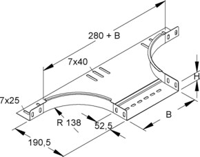Niedax Anbau T-Stück RTA 35.300