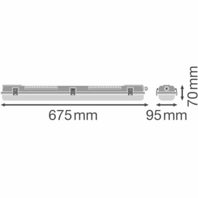 Ledvance Feuchtraumleuchte Housing f. T8-Tubes DPHOUS.600P2LAMPIP65