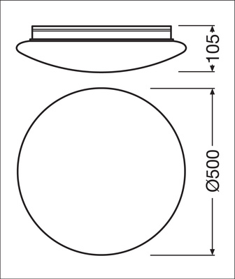 Ledvance LED-Wand-u.Deckenleuchte 830, DALI SFC.500V42W830IP44D.