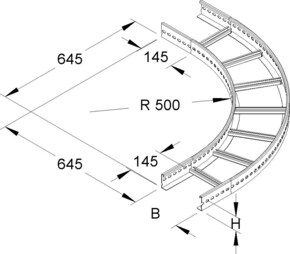 Niedax Bogen 90 Grad für Kabelleiter KLBK 60.203 E3