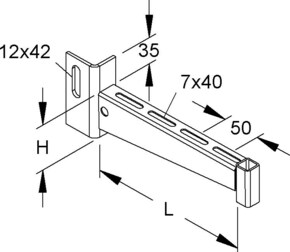 Niedax Ausleger H=95mm,B=410mm KTUG 400