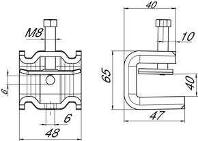 OBO Bettermann Vertr Trägerklammer schwere Ausführung SSP 20-40 M6 FT