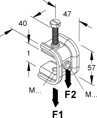 Niedax Profilklemme PKS M8/10-40 F