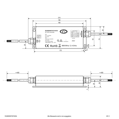 EVN Lichttechnik WiFi-Steuerung 12-36V/DC, 240-720W RGBWWIFI674X5A