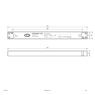 EVN Lichttechnik LED-Netzgerät 24V/DC 0,1-150W IP20 SLF24150