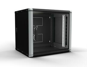 Enoc Wandschrank 9HE 3tlg. schwarz 19"600x500x535mm Wr2 9-65-S