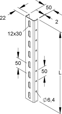 Niedax Profil U 50 H=1500mm U 50/1500