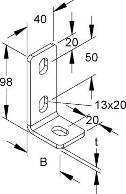 Niedax Wandanschlusswinkel f. Boden/Deckenbef. WWA 100