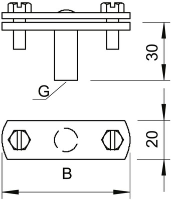 OBO Bettermann Vertr Leitungshalter Gewinde M6 168 FL30-M6