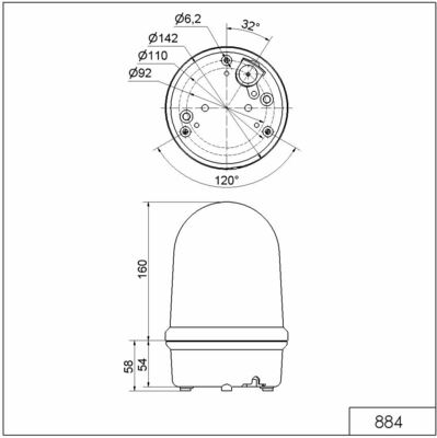 Werma Rundumsignalleuchte LED 24VDC grün 88423075