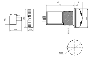 Werma Einbausummer Pulston 12/24VAC/DC 10701070