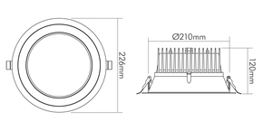Nobile LED-Downlight 3000K 900mA 1565383420