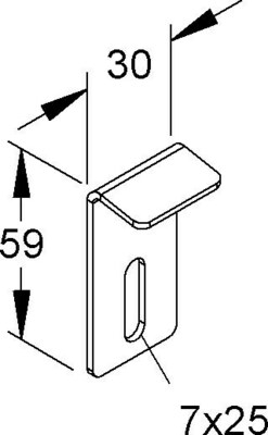 Niedax Deckelhaltelasche Stahl, feuerverz. GRDHL 30 F