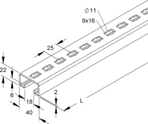 Niedax Ankerschiene 2986/300 FKL