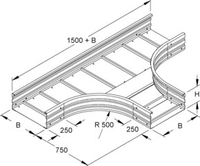 Niedax T-Stück 200x500mm WRTR 200.500