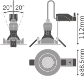 Ledvance LED-Einbaustrahler GU10, 930, dim SPKITADJV8.3W930GU10
