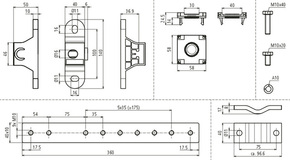 DEHN Potentialausgleichsschiene PAS EX 1+5AP M10 V2A