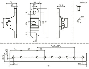 DEHN Potentialausgleichsschiene PAS EX 7AP M10 V2A