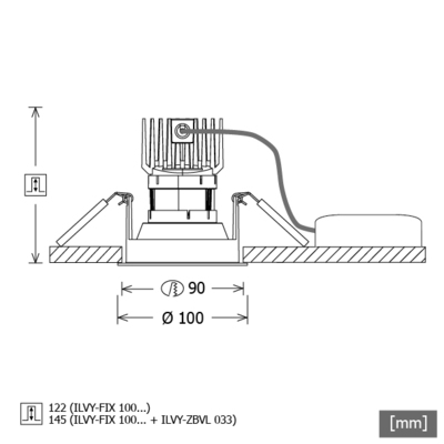 LTS Licht&Leuchten LED-Downlight 940, DALI, schwarz ILVY-FIX100 #658173