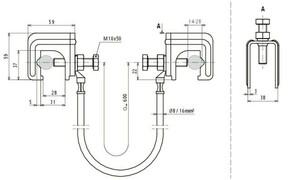 DEHN Überbrückungsgarnitur für Rd 16,5-28mm UES 16 L600 2VK RD14