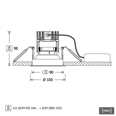 LTS Licht&Leuchten LED-Downlight 940, weiß ILVY-FIX100 #658274