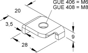 Niedax Gleitmutter GUE 408