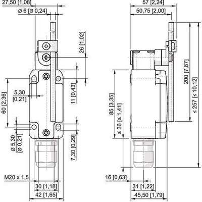 Stahl Draht-Drehhebel Ö/Ö 8070/2-3-DD-U60