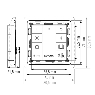 ESYLUX DALI 8-fach Taster PUSHBUTTONx8CL.REL.C