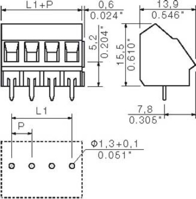 Weidmüller LP Klemme Raster 5.08 LM5.08/2/135 OR