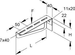 Niedax Hängestiel u. Wandausleger 82x420mm 1,5kN KTAM 400 F