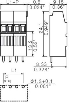 Weidmüller LP Klemme Raster 3.5 LM1N 3.5/2 3.2 OR