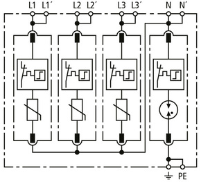 DEHN Überspannungsableiter Typ2 DEHNguardMP4pol DG MP TT 275