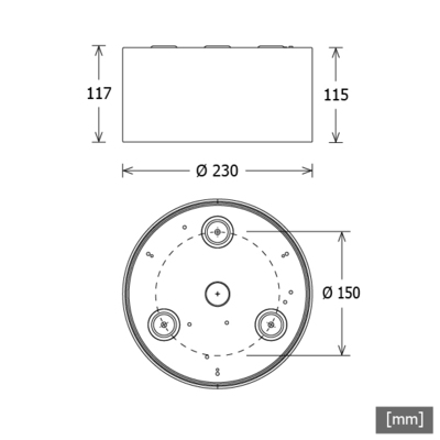 LTS Licht&Leuchten LED-Anbaudownlight 827, DALI, schwarz VTFM-A101.827/DALIsw