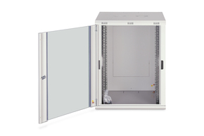 DIGITUS Wandschrank mit Glastür 16HE 600x600 grau DN-19 16U-6/6-EC