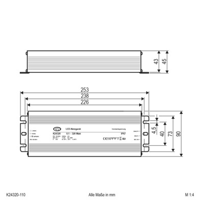 EVN Lichttechnik LED-Netzgerät 24VDC 0,1-320W IP67 K24320110