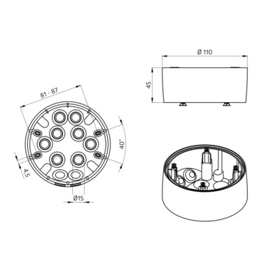 BEG Brück Electronic Montageset IP54 weiß 93465