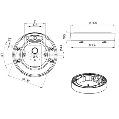 BEG Brück Electronic Montageset IP54 verkehrsweiß 93752