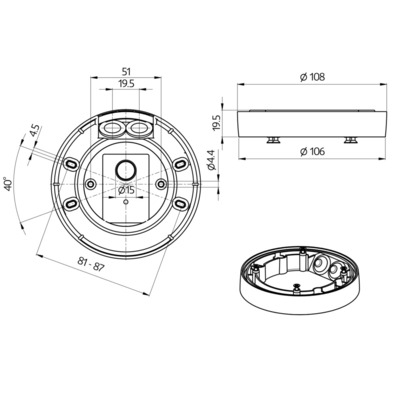 BEG Brück Electronic Montageset IP54 schwarz 93753