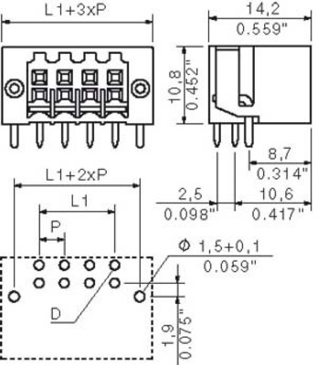 Weidmüller LP Verbinder B2L/S2L 3.5/6/90LF3.2SN S2L-SMT #1794860000