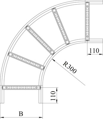 OBO Bettermann Vertr Bogen 90 Grad LB 90 1150 R3 FT