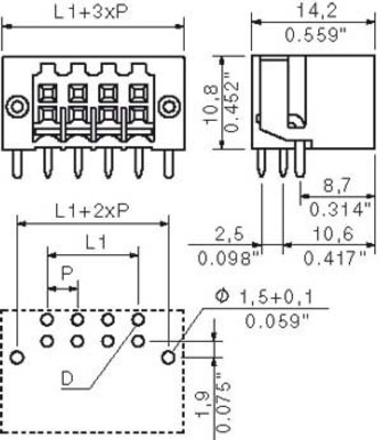 Weidmüller LP Verbinder B2L/S2L 3.5/24/90LF3.2SN S2L-SMT #1794950000