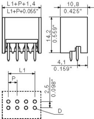 Weidmüller LP Verbinder B2L/S2L 3.5/20/180G3.5SN S2L-SMT #1807850000