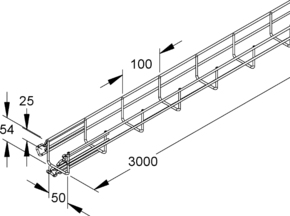 Niedax Gitterrinne 54x50x3000mm, CITO MTC 54.050 F