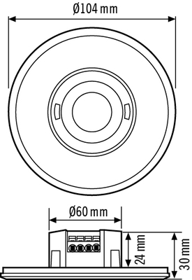 ESYLUX Decken-Präsenzmelder PD-FLAT360i/8L.R. BK