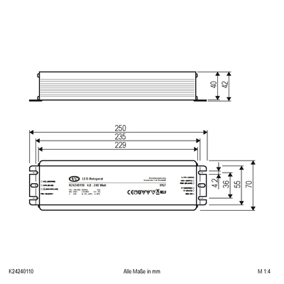EVN Lichttechnik LED-Netzgerät 24V 1-10V dimm, IP67 K24240110