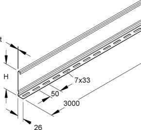 Niedax Trennsteg 108x2998mm Stahl vz. RW 110-2.0 S