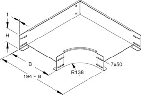 Niedax Bogen 90° für KR, schwer 100x300mm, t=2mm RESS 100.300 S