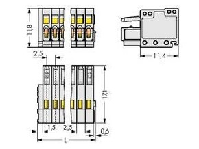 WAGO GmbH & Co. KG Federleistenklemme 2,5mm, 4-pol. 733-104